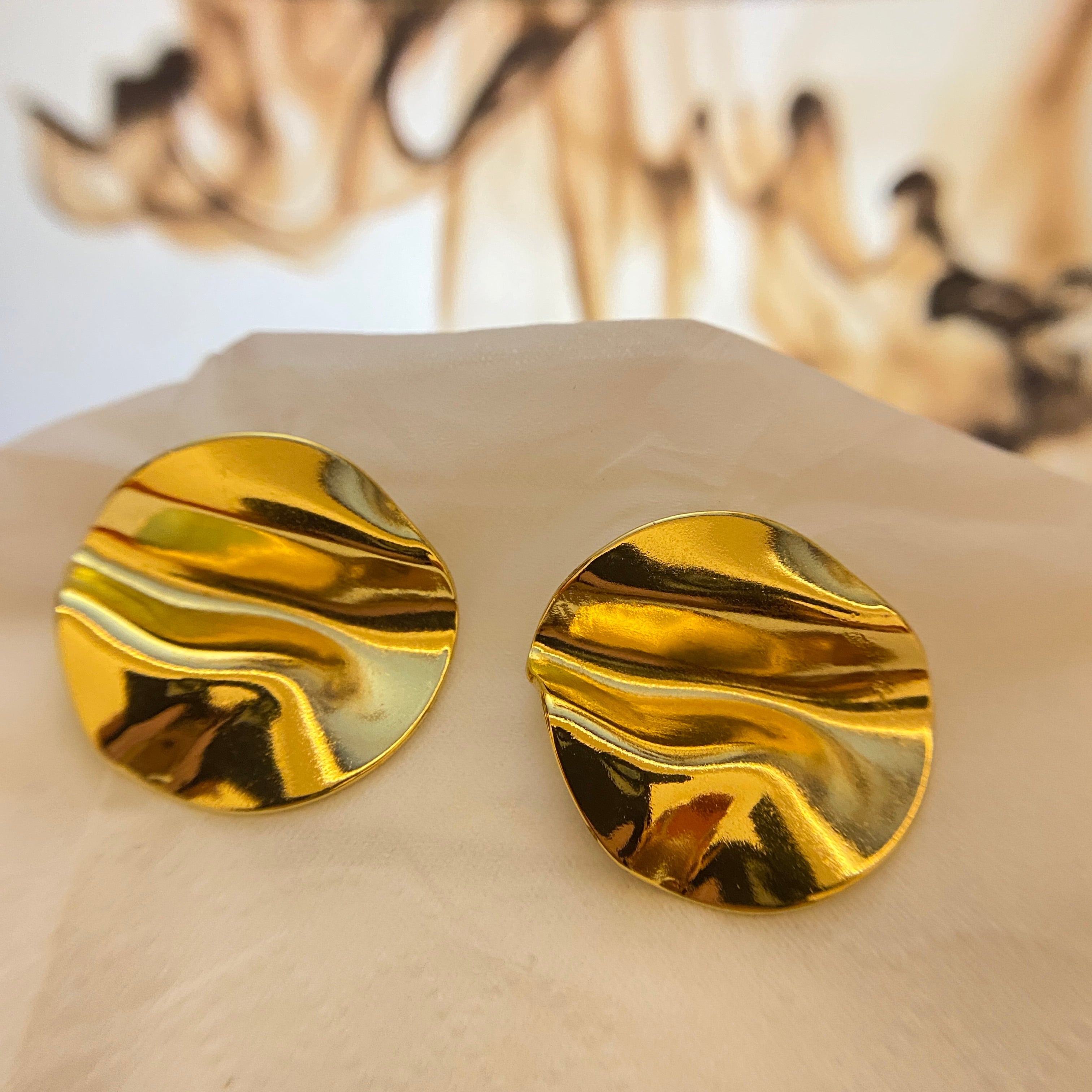 Lustre Wave Stud Earrings