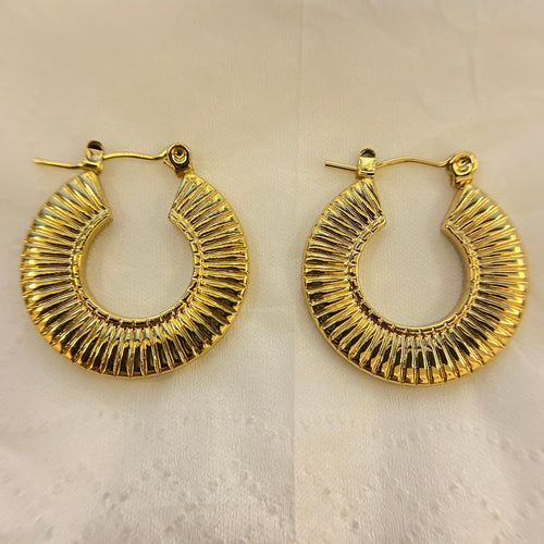 Classic Ridge Hoop Earrings