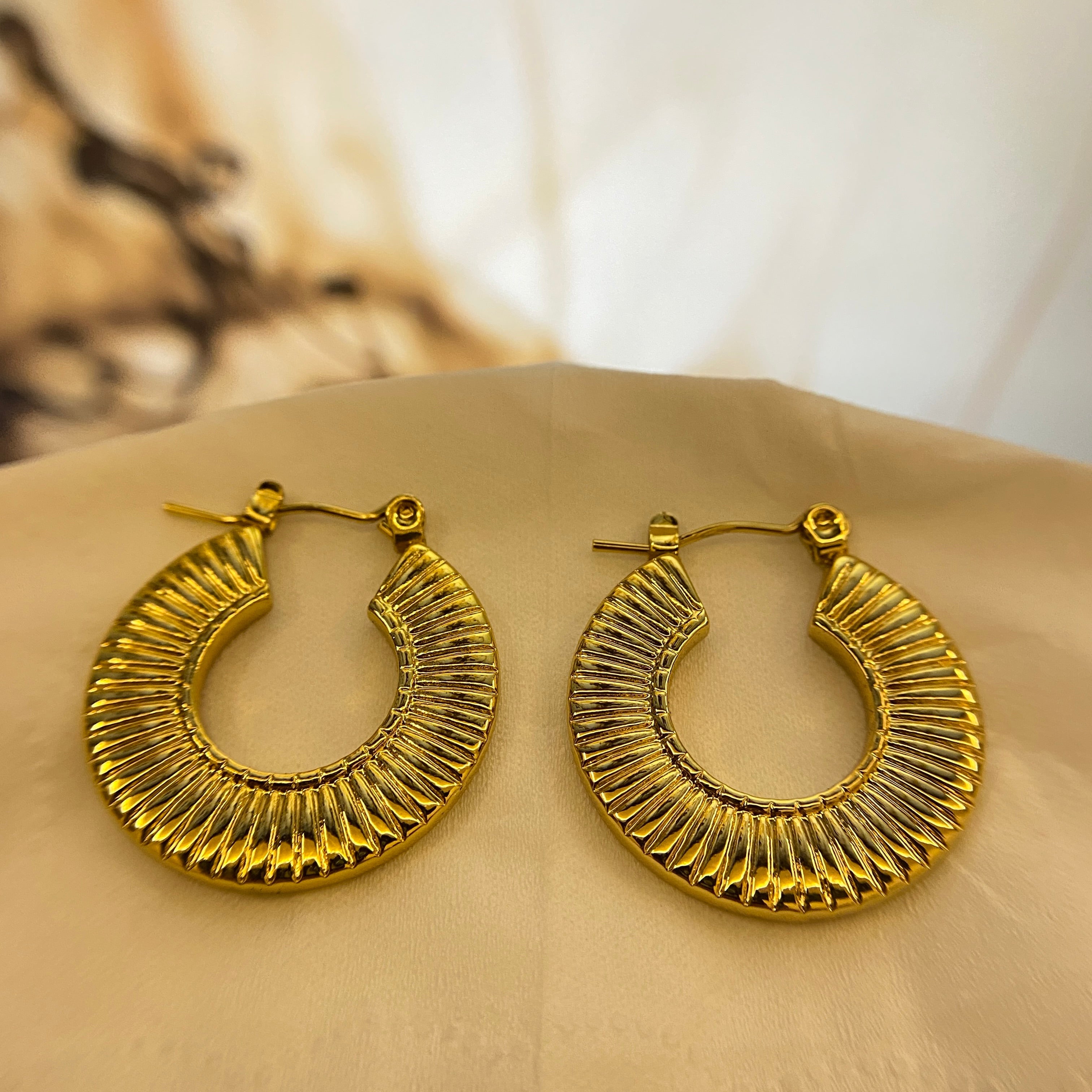 Classic Ridge Hoop Earrings